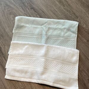 Charisma Supreme Cotton Blend Washcloth-WHITE & Blue-Washcloth